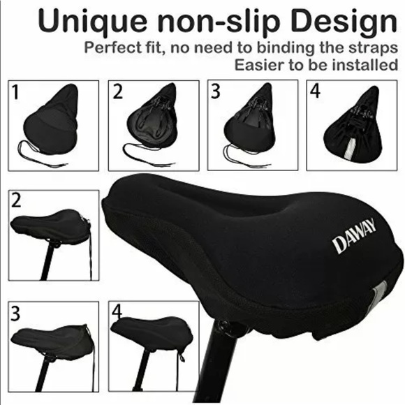 DAWAY C7 Soft Gel & Foam Padded Bicycle Seat Cover - Picture 3 of 7